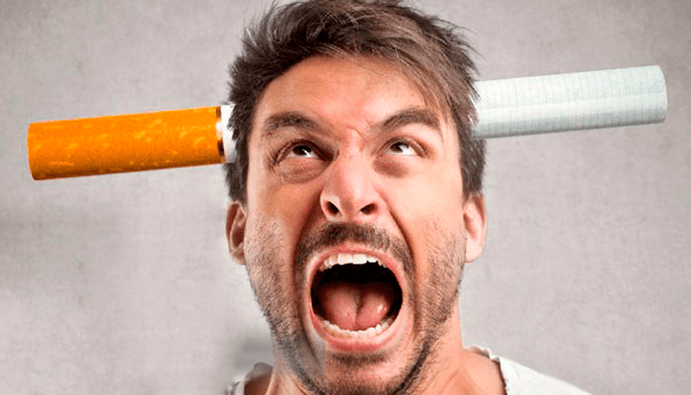 Irritabilità durante la cessazione del fumo in un uomo
